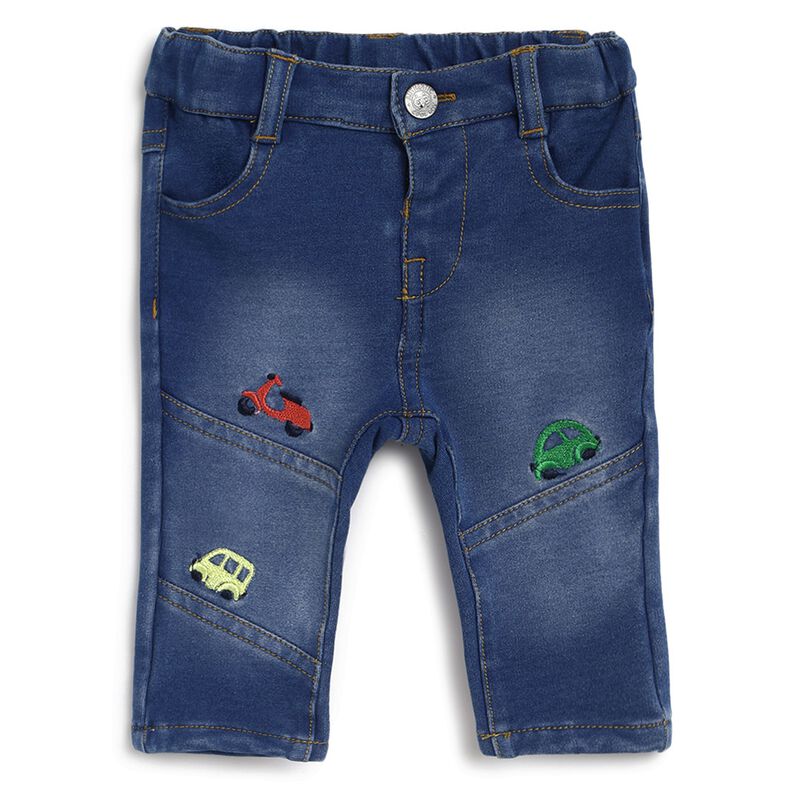 Boys Medium Blue Stretch Denim Long Trouser image number null
